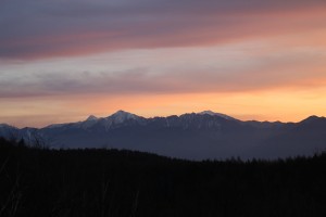 夕陽に映える甲斐駒ケ岳