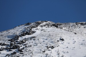 オーレン小屋から見た硫黄岳への尾根ルート