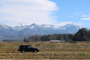 芹ケ沢付近の田んぼから見た八ヶ岳
