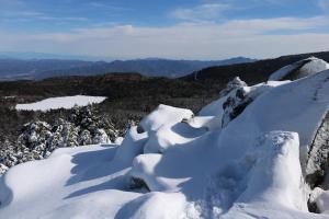 高見石から見る真冬の白駒池